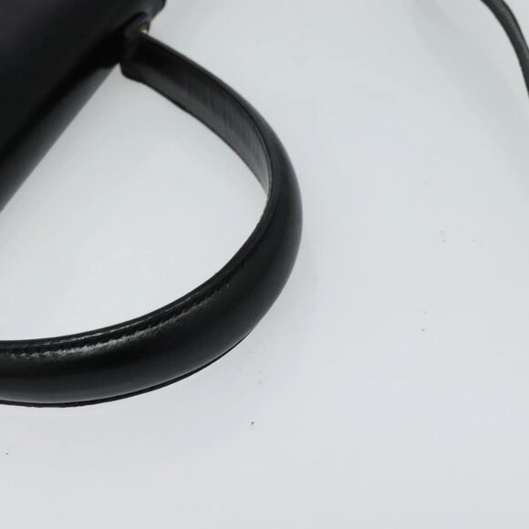 Salvatore Ferragamo Hand Bag Leather 2way Black Gold Auth BD1103 - Picture 8 of 16